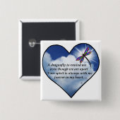 Dragonfly Heart Poem Vierkante Button 5,1 Cm (Voorkant /achterkant)