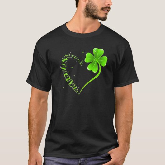 Dragonfly heart Shamrock Heart Clover Happy St. Pa T-shirt (Voorkant)