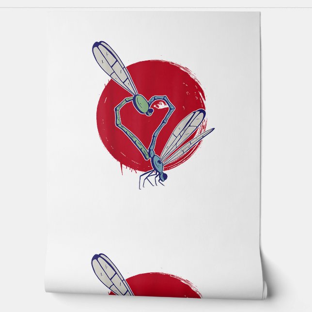 Dragonfly Heart - Valentijnsdag Dragonfly T-shirt Behang (Afrollen)