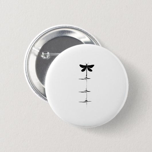 Dragonfly Heartbeat EKG Pulse Nature Insect Dragon Ronde Button 5,7 Cm (Voorkant /achterkant)