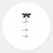 Dragonfly Heartbeat EKG Pulse Nature Insect Dragon Ronde Sticker (Voorkant)