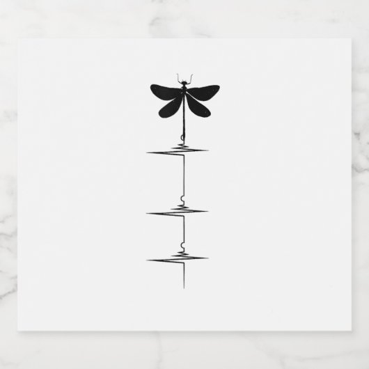 Dragonfly Heartbeat EKG Pulse Nature Insect Dragon Sparkling Wijnetiket (Enkel label)