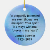 Dragonfly Herdenking Quote Kerstannament Keramisch Ornament (Achterkant)
