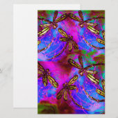 Dragonfly Hippy Flit Briefpapier (Voorkant / Achterkant)