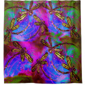 Dragonfly Hippy Flit Douchegordijn (Voorkant)