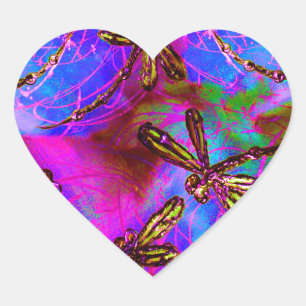 Dragonfly Hippy Flit Hart Sticker
