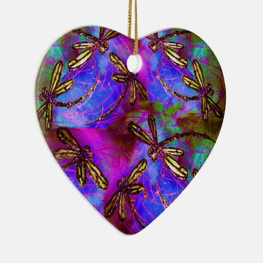 Dragonfly Hippy Flit Keramisch Ornament (Rechts)