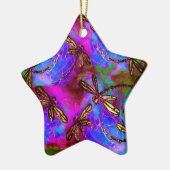 Dragonfly Hippy Flit Keramisch Ornament (Links)