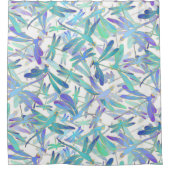 Dragonfly Holiday | Wit Douchegordijn (Voorkant)