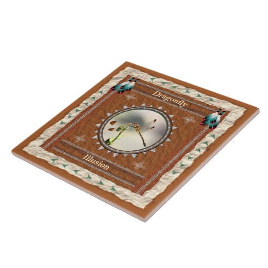 Dragonfly - Illusie - keramisch tegel Tegeltje (Zijkant)