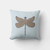 Dragonfly Illustratie Blauw en Tan Kussen (Voorkant)