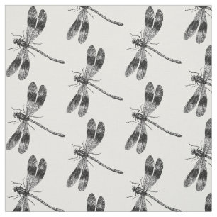 dragonfly Illustratie zwart-wit Stof