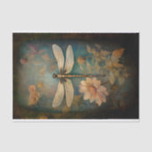 Dragonfly in Bloemen 2 Decoupage Papier (Voorkant)