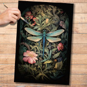 Dragonfly in Bloemen 3 Decoupage Papier