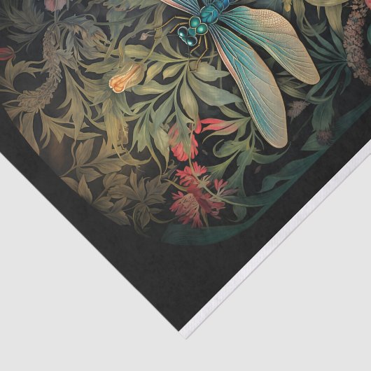 Dragonfly in Bloemen 3 Decoupage Papier (Detail)