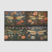 Dragonfly in Bloemen Collage 1 Decoupage Papier (Voorkant)