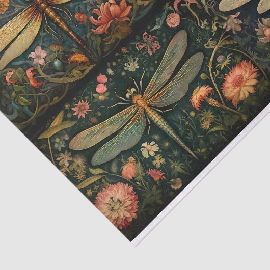 Dragonfly in Bloemen Collage 1 Decoupage Papier (Detail)