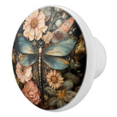 Dragonfly in bloemen keramische knop (Rechts)