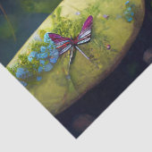 Dragonfly in een kleurrijke tuin tissuepapier (Detail)