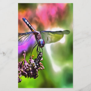 Dragonfly in groen en blauw realistische schilderi briefpapier