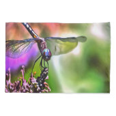 Dragonfly in groen en blauw realistische schilderi kussensloop (Achterkant-Links)