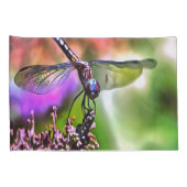 Dragonfly in groen en blauw realistische schilderi kussensloop (Achterkant-Rechts)