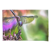 Dragonfly in groen en blauw realistische schilderi kussensloop (Voorkant-Links)