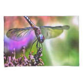 Dragonfly in groen en blauw realistische schilderi kussensloop (Voorkant-Rechts)