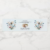 Dragonfly in liefdevolle herinnering Foto Memorial Waterfles Etiket (Enkel label)
