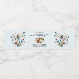 Dragonfly in liefdevolle herinnering Foto Memorial Waterfles Etiket