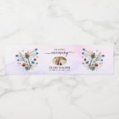 Dragonfly in liefdevolle herinnering Foto Memorial Waterfles Etiket (Enkel label)