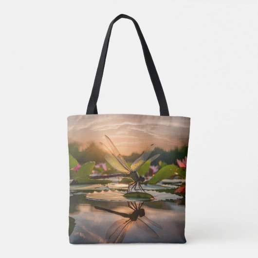 Dragonfly in Natuur Tote Bag (Achterkant)