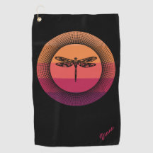 Dragonfly in Retro Sunset met naam