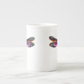 Dragonfly in Silver, Gold, Paars en zwart Porselein Kop (Voorkant)