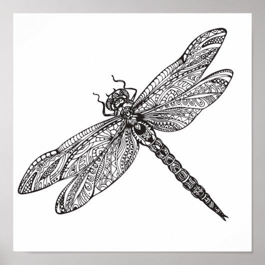 Dragonfly in stijl 2 poster (Voorkant)
