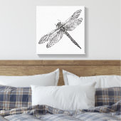 Dragonfly in stijl 6 canvas afdruk (Insitu (Slaapkamer))