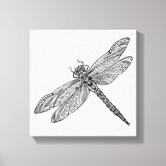 Dragonfly in stijl 6 canvas afdruk (Voorkant)