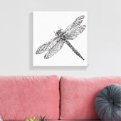 Dragonfly in stijl 6 canvas afdruk (Insitu (Woonkamer))