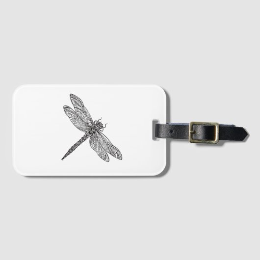 Dragonfly in stijl bagagelabel (Voorkant (horizontaal))