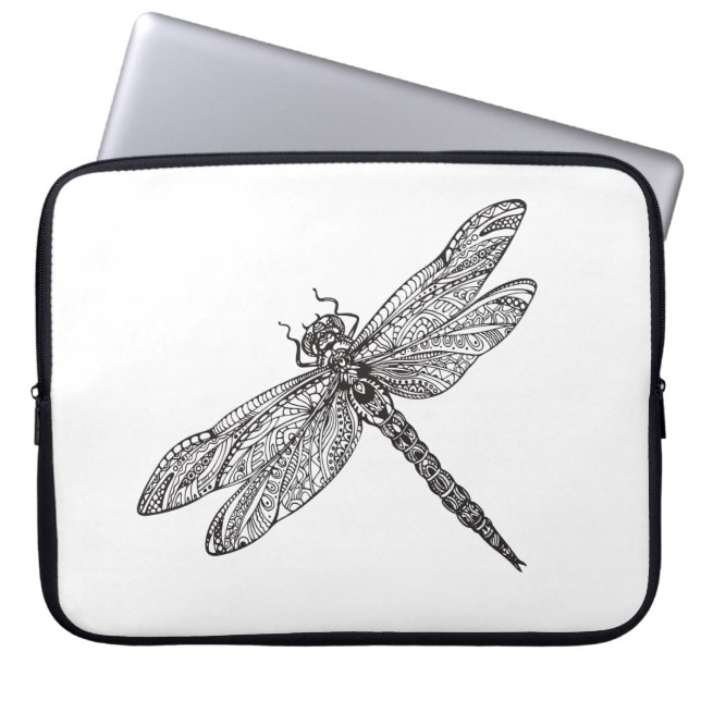 Dragonfly in stijl laptop sleeve (Voorkant)