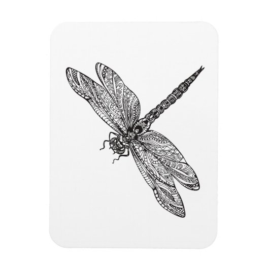 Dragonfly in stijl magneet (Verticaal)