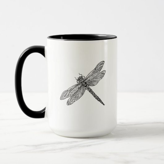 Dragonfly in stijl mok (Links)
