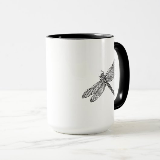 Dragonfly in stijl mok (Voorkant rechts)