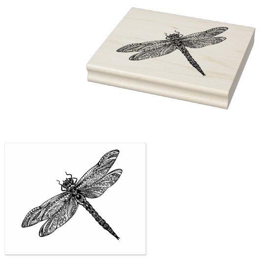 Dragonfly in stijl rubberstempel (Gestempeld)