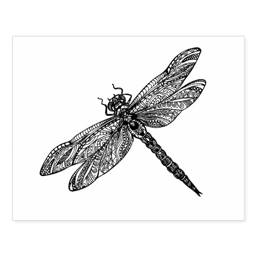 Dragonfly in stijl rubberstempel (Afrduk)