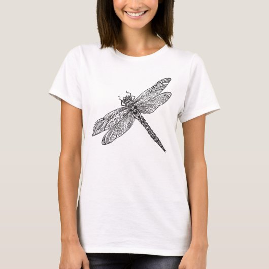 Dragonfly in stijl t-shirt (Voorkant)