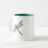 Dragonfly in stijl tweekleurige koffiemok (Voorkant links)