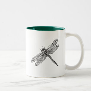 Dragonfly in stijl tweekleurige koffiemok