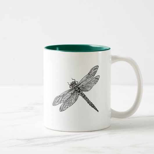 Dragonfly in stijl tweekleurige koffiemok (Rechts)