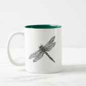 Dragonfly in stijl tweekleurige koffiemok (Links)